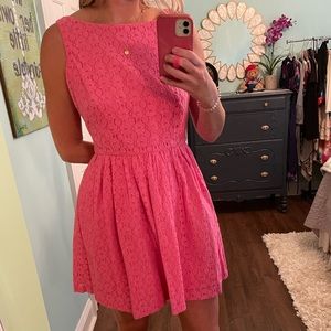 Lilly Pulitzer Pink Sundress with Adorable Back Detail & POCKETS